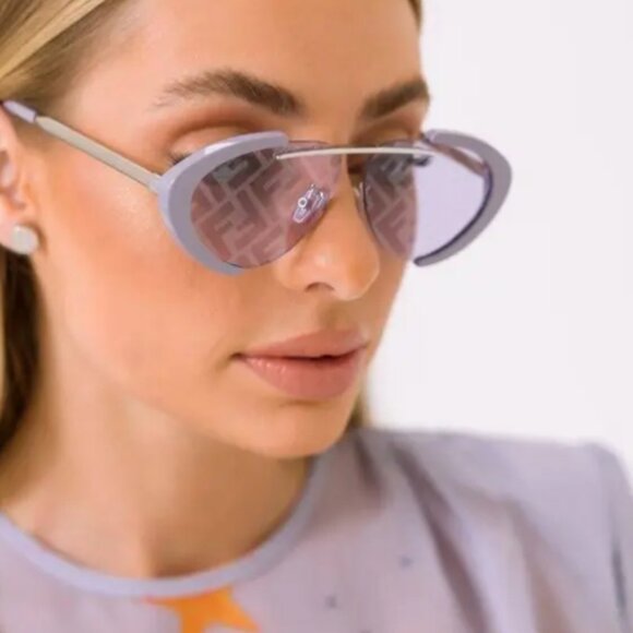 NEW FENDI GEOMETRIC VIOLET MEN SUNGLASSES FENDI FE40042U 81U EYEWEAR - Picture 1 of 5
